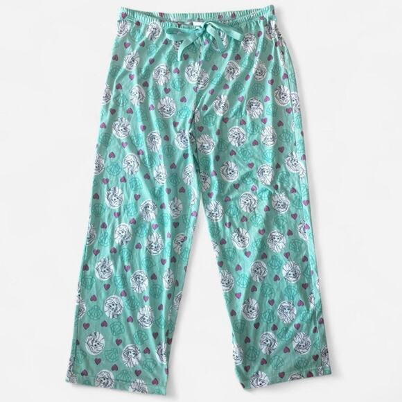 Disney Little Mermaid  Ariel Green and Pink Drawstring Pajama Pants Size L - Picture 2 of 6